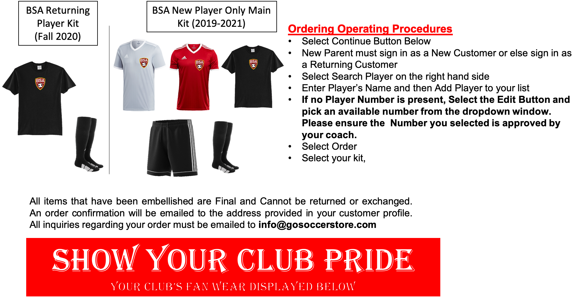Bridgewater Soccer Academy Uniform Helper